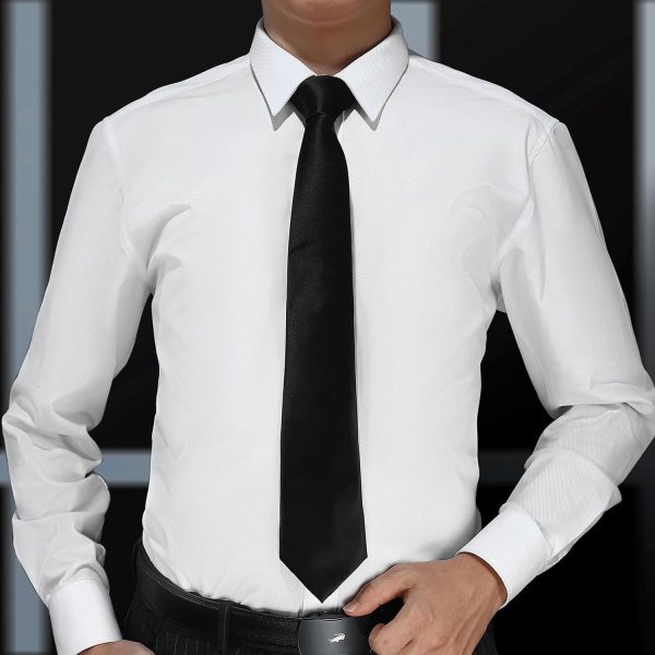 Men's Ties Solid Pure Color Plain Neckties Formal Black Ties For Men