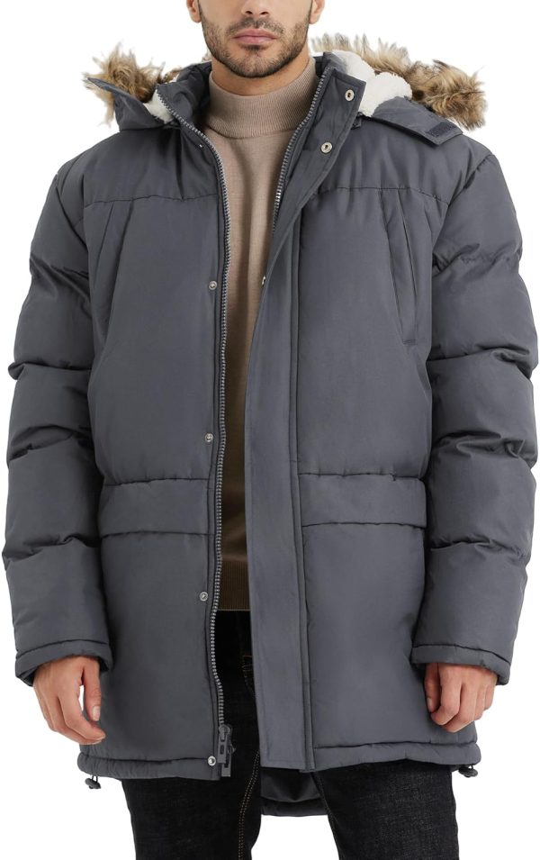 Men's Long Winter Hooded Jacket Warm Windproof Puffy Coat Padded Thicken Parka Jackets