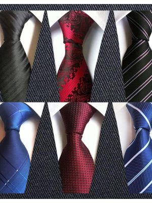 Men's Necktie Classic Silk Tie Woven Jacquard Neck Ties 6 PCS