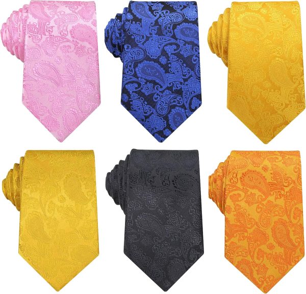 Lot 6 PCS Classic Men's Silk Tie Necktie Woven JACQUARD Neck Ties